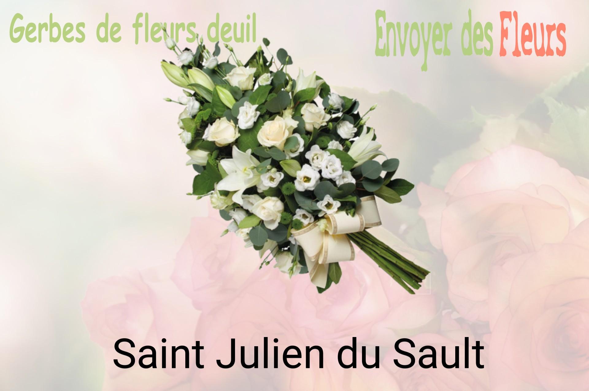 Gerbe de fleurs de deuil livrée à Saint-Julien-du-Sault